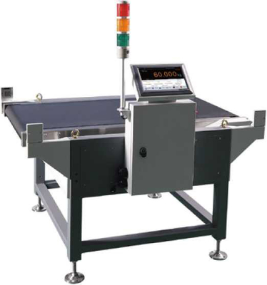 Auto Check Weigher C1200-60KG ± 2G Online Weighing Machine 60pieces/Min with alarm light for chemical cartons